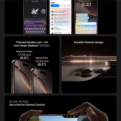 Apple iPhone 16 Pro Refurbished (Black Titanium, 128 GB)