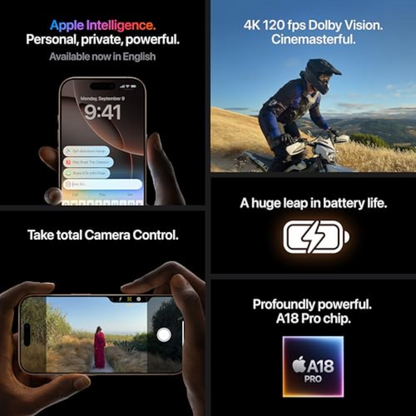 Apple iPhone 16 Pro Refurbished (Black Titanium, 128 GB)